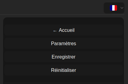 Visionary interface in French with language selector
